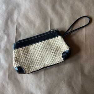 Black and Tan Zippered Wristlet